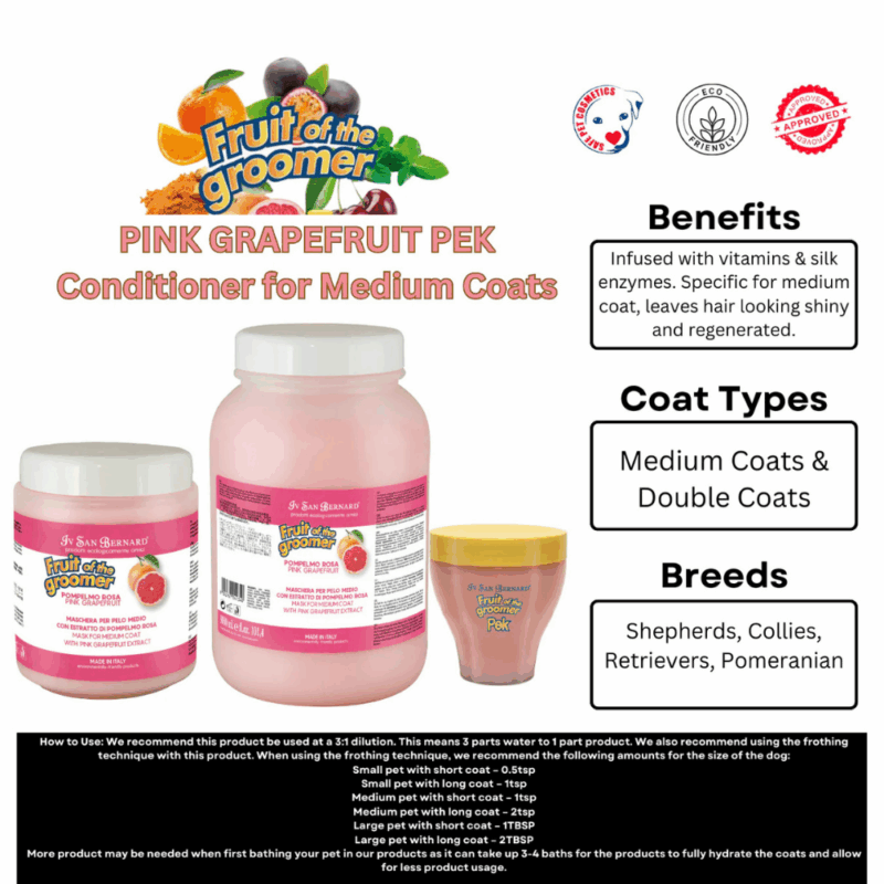iv san bernard fruit of the groomer pink grapefruit shampoo og mask sæt - Billede 3